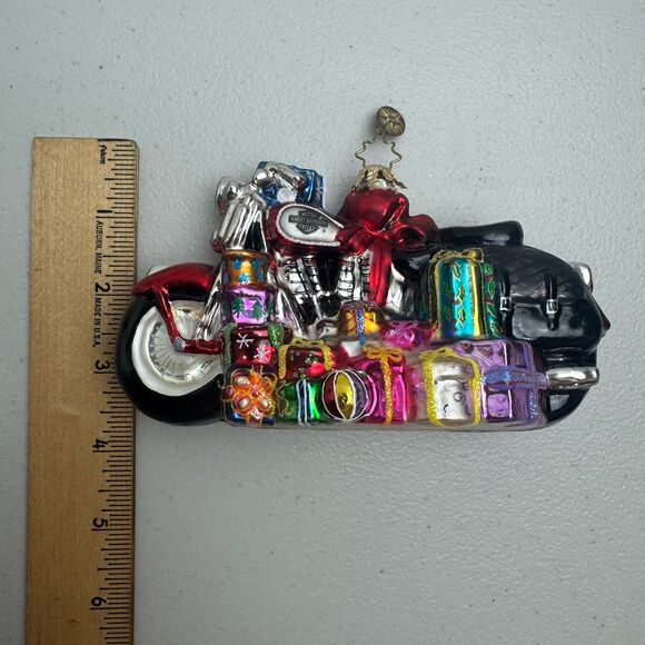 Christopher Radko Harley Davidson Motorcycle DECK THE HARLEY Christmas Ornament - Picture 11 of 11